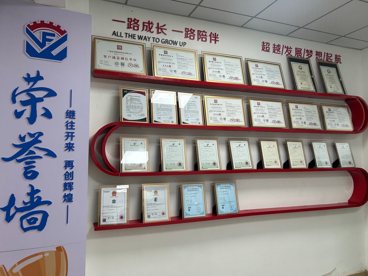 Guangzhou Zhongfu Packaging Technology — Company Honor Wall
